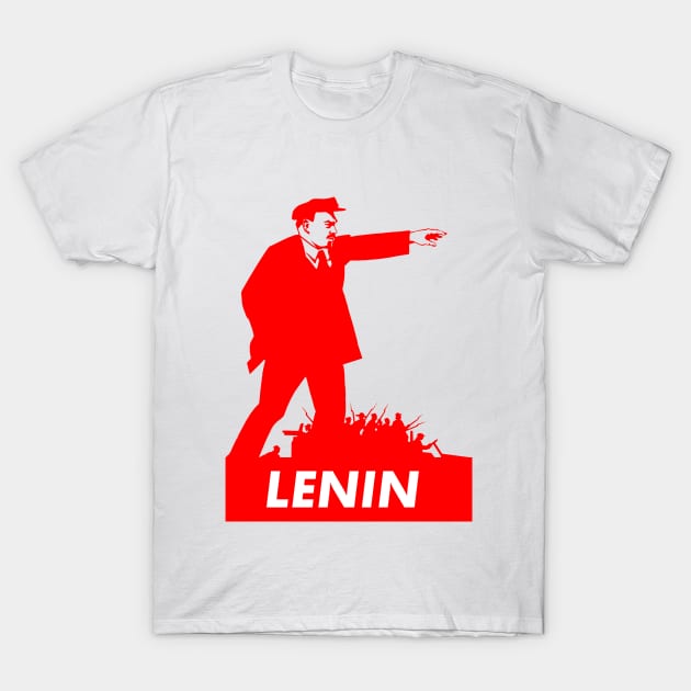 Red Lenin Illustration T-Shirt by Raimondi